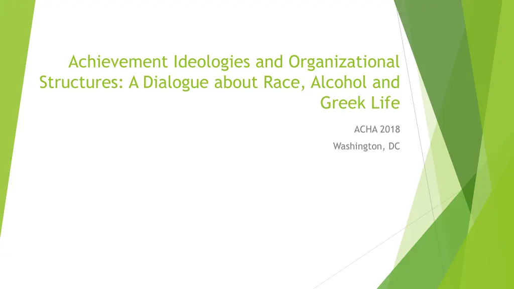 achievement ideologies and organizational n.w