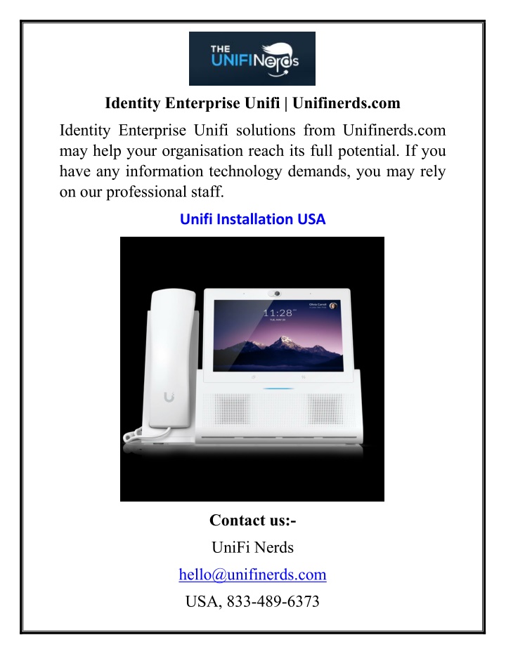 identity enterprise unifi unifinerds com n.w