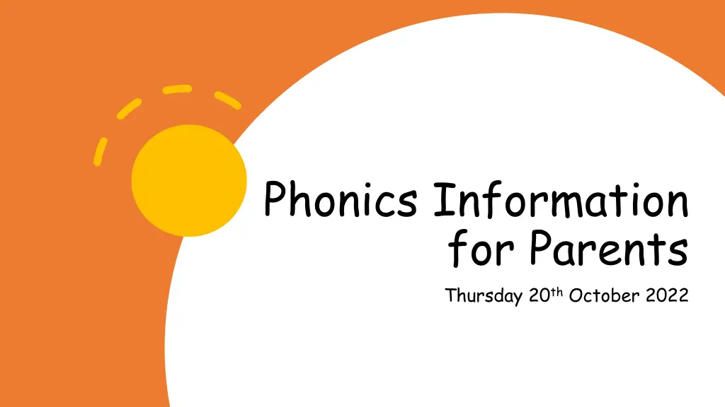 phonics information for parents thursday n.w