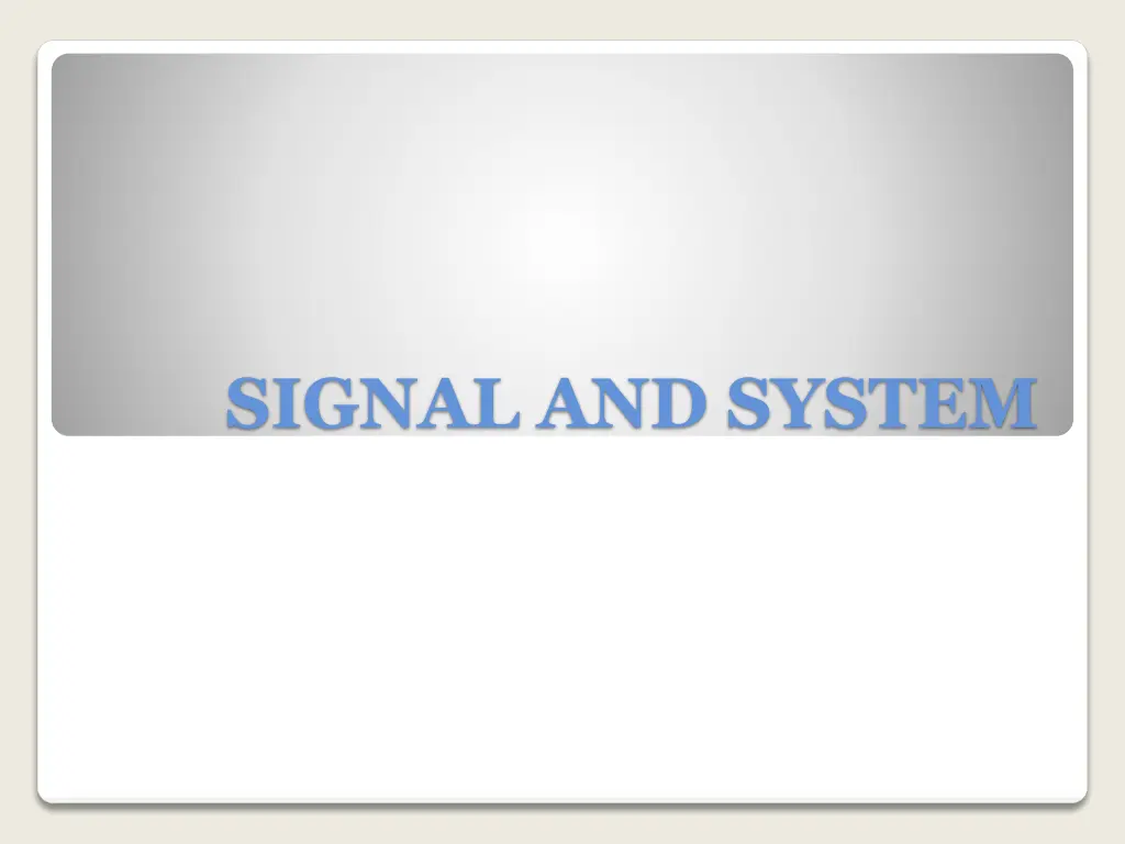 signal and system n.w