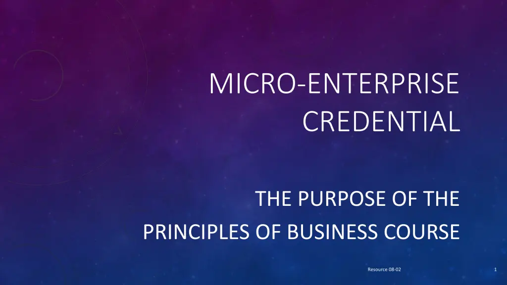 micro enterprise credential n.w