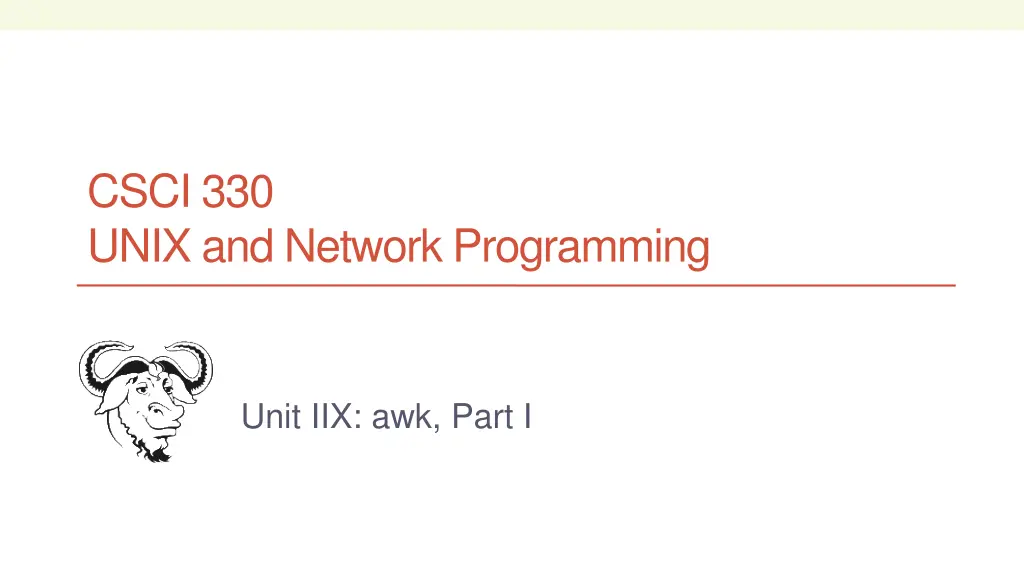 csci 330 unix and network programming n.w