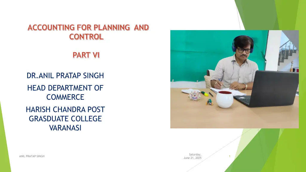 accounting for planning and control n.w