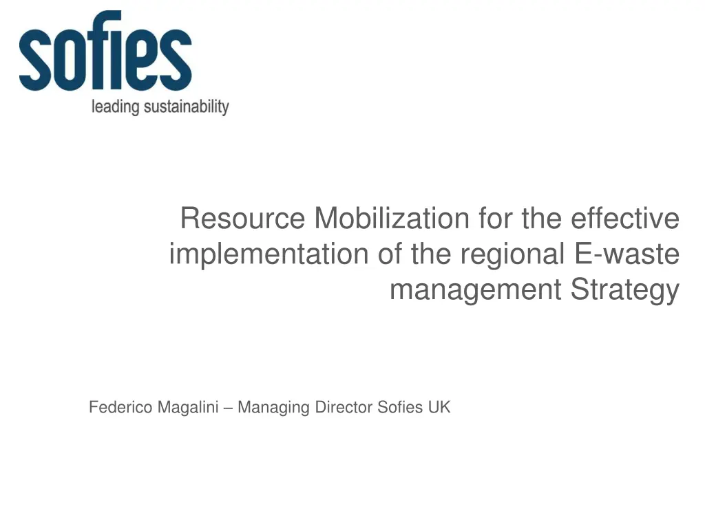 resource mobilization for the effective n.w