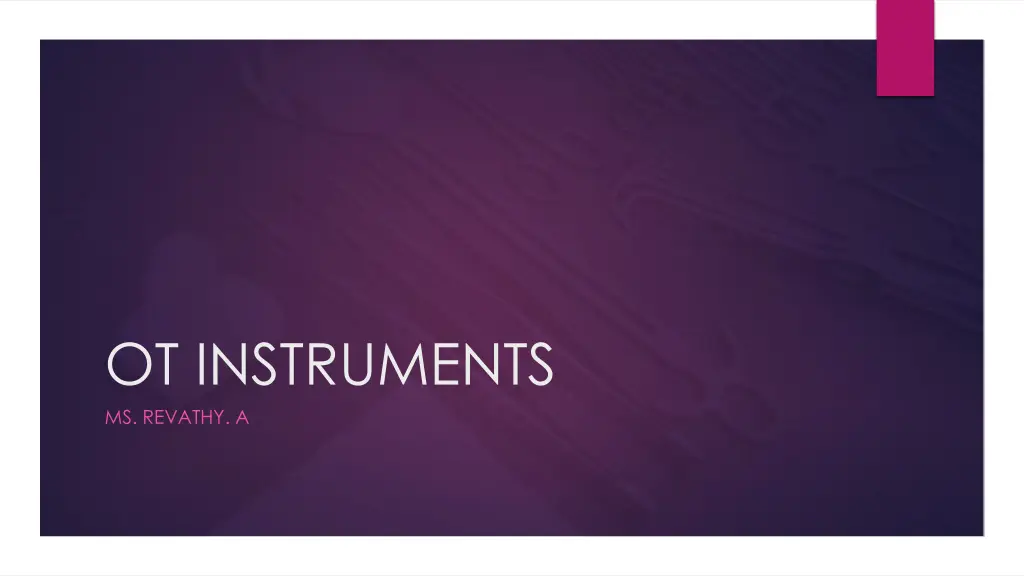 ot instruments ms revathy a n.w