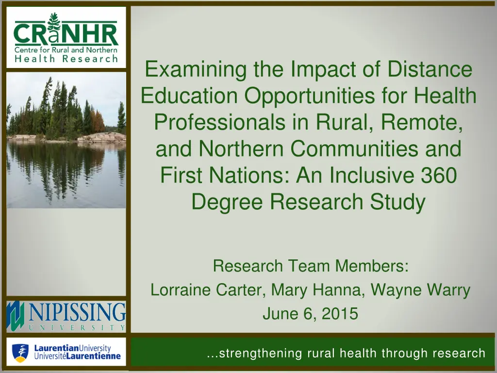 examining the impact of distance education n.w