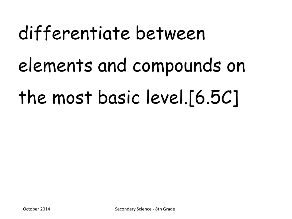 differentiate between elements and compounds n.w