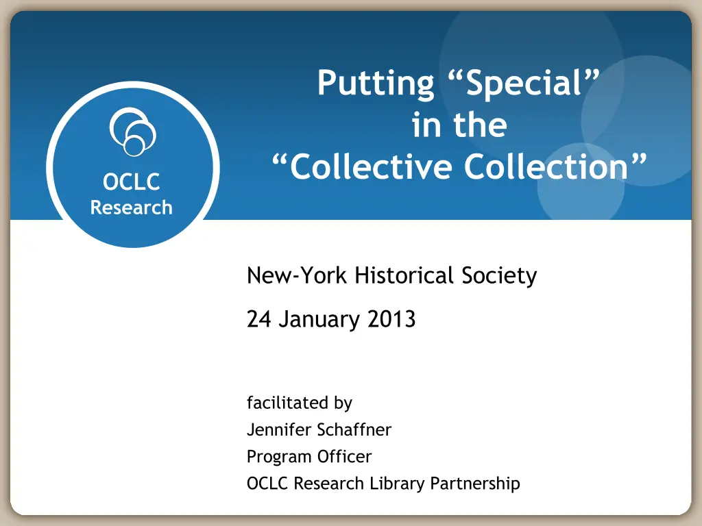 putting special in the collective collection n.w