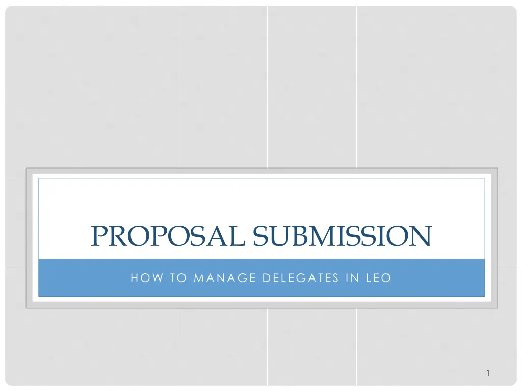 proposal submission n.w