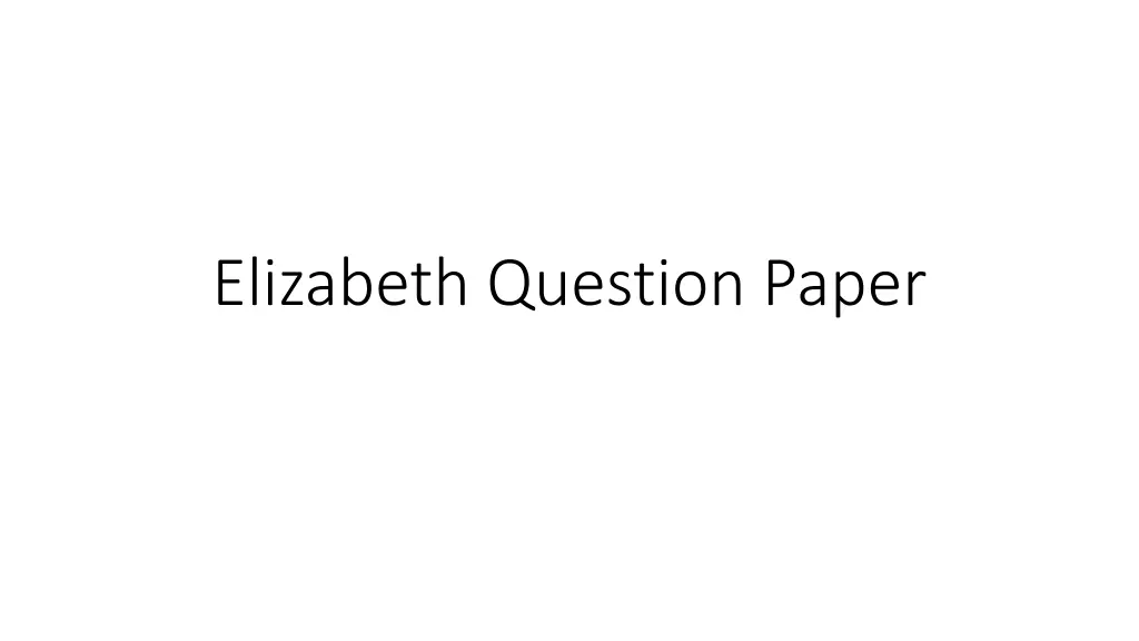 elizabeth question paper n.w