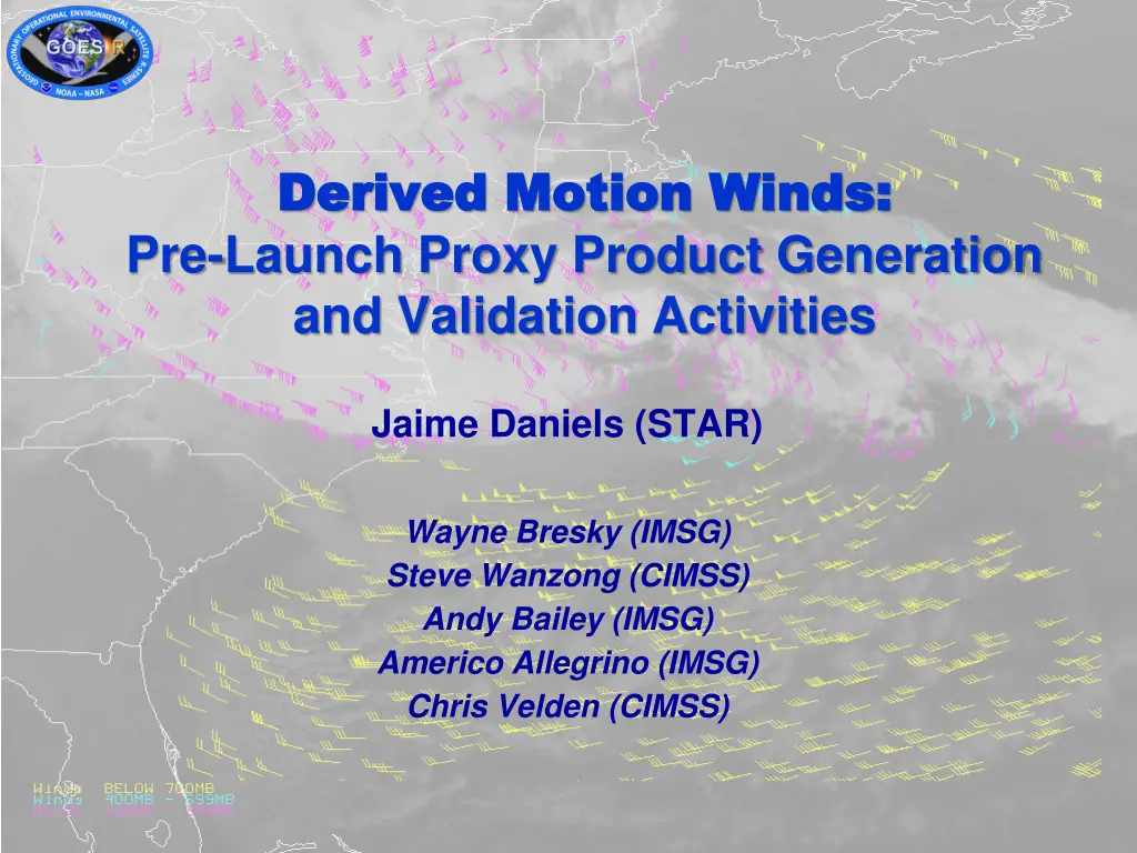 derived motion winds derived motion winds n.w