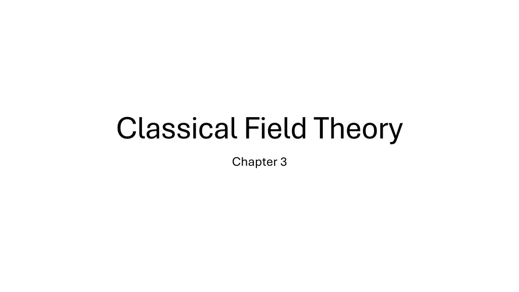 classical field theory chapter 3 n.w