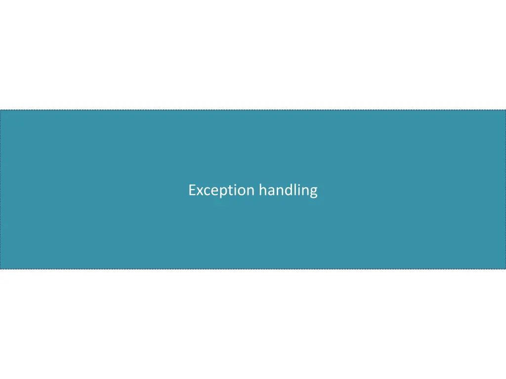 exception handling n.w
