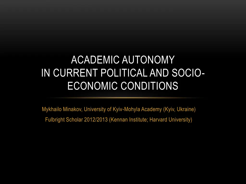 academic autonomy in current political and socio n.w
