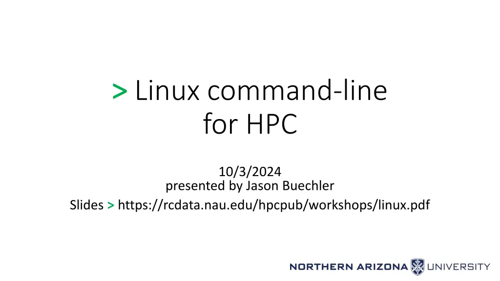 linux command line for hpc n.w