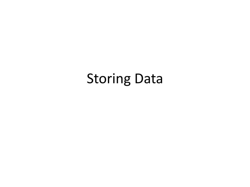 storing data n.w