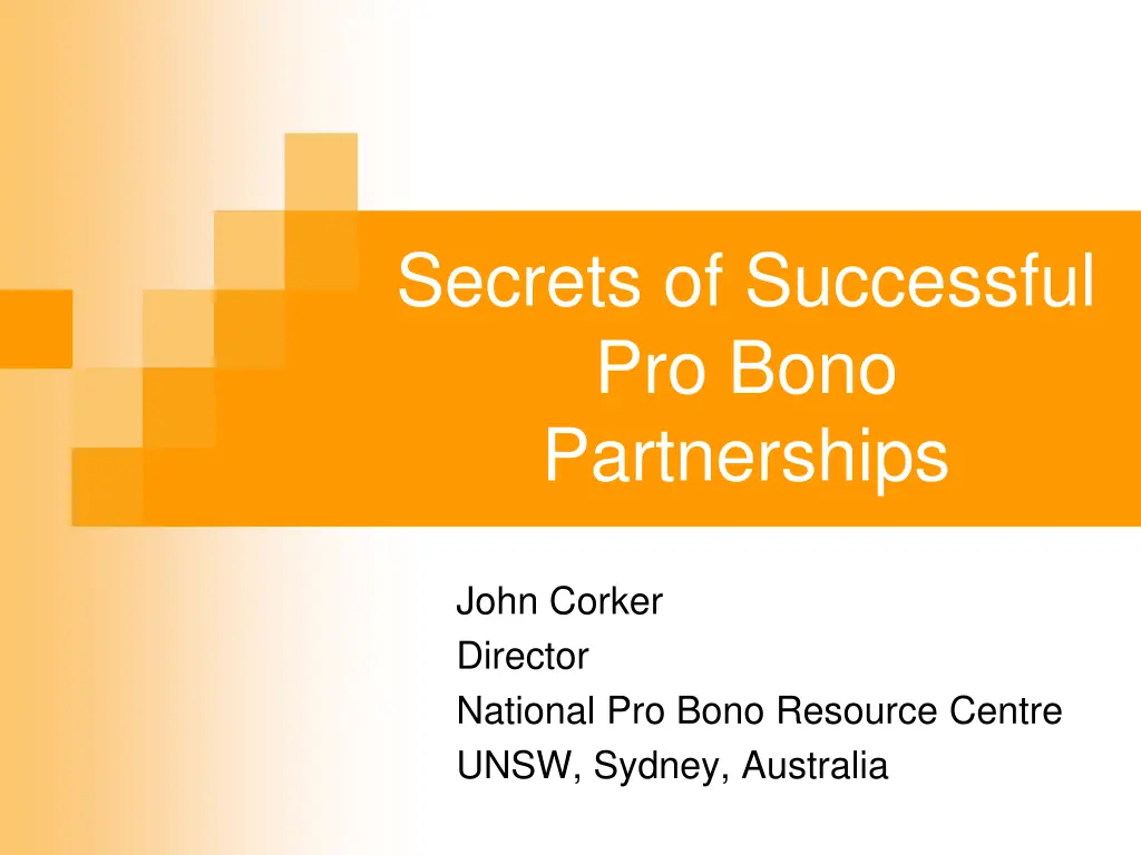 secrets of successful pro bono partnerships n.w