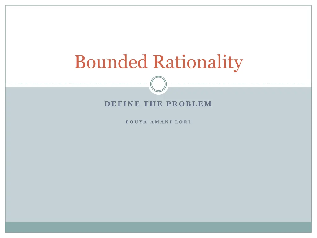 bounded rationality n.w