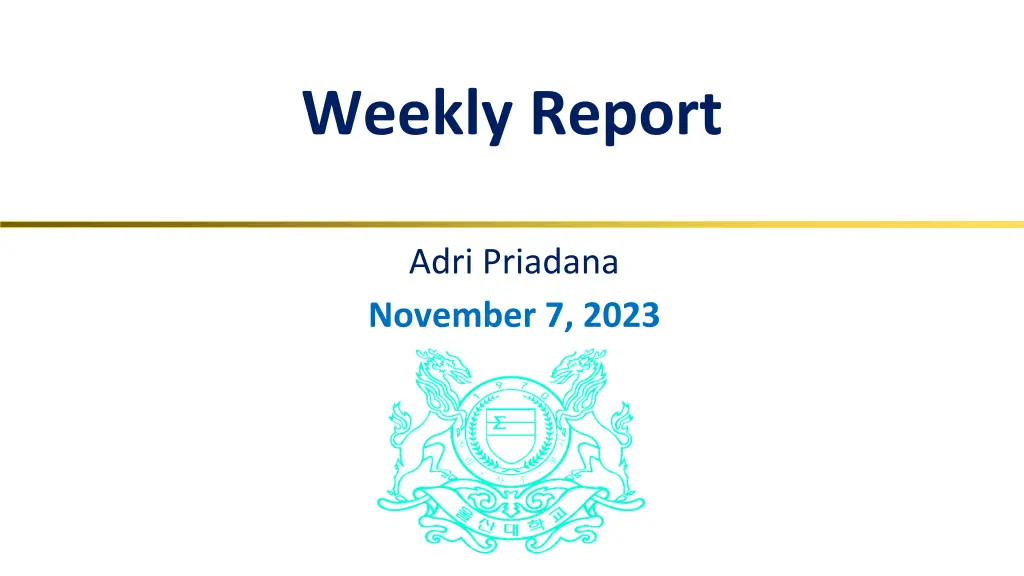 weekly report n.w