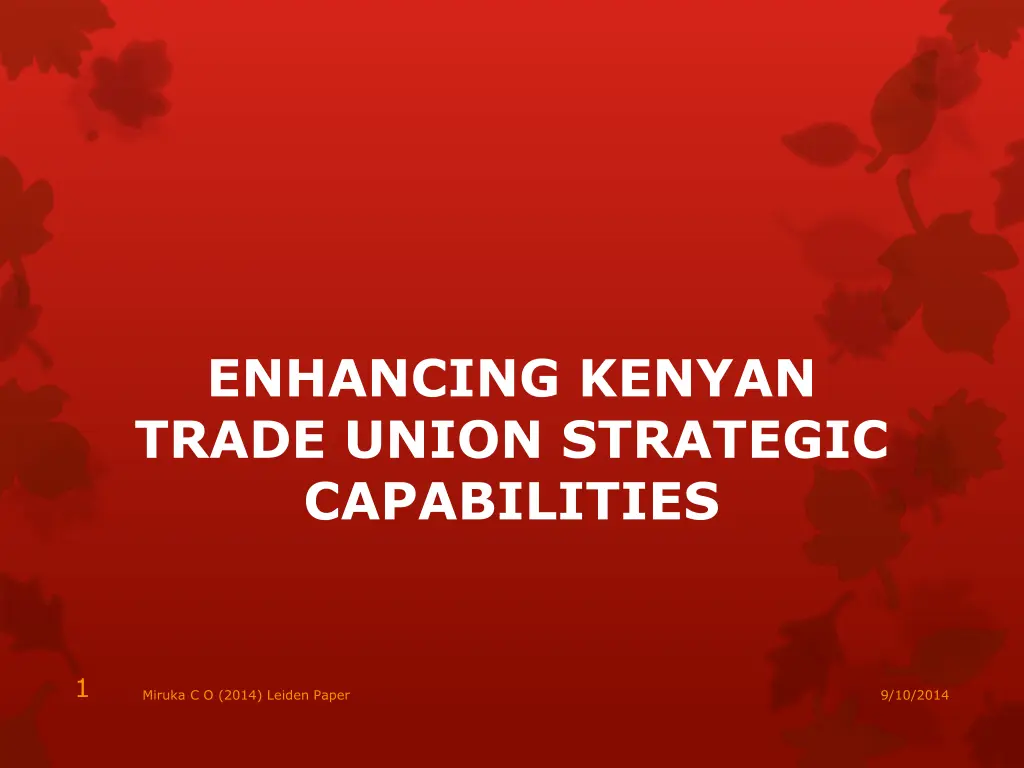 enhancing kenyan trade union strategic n.w