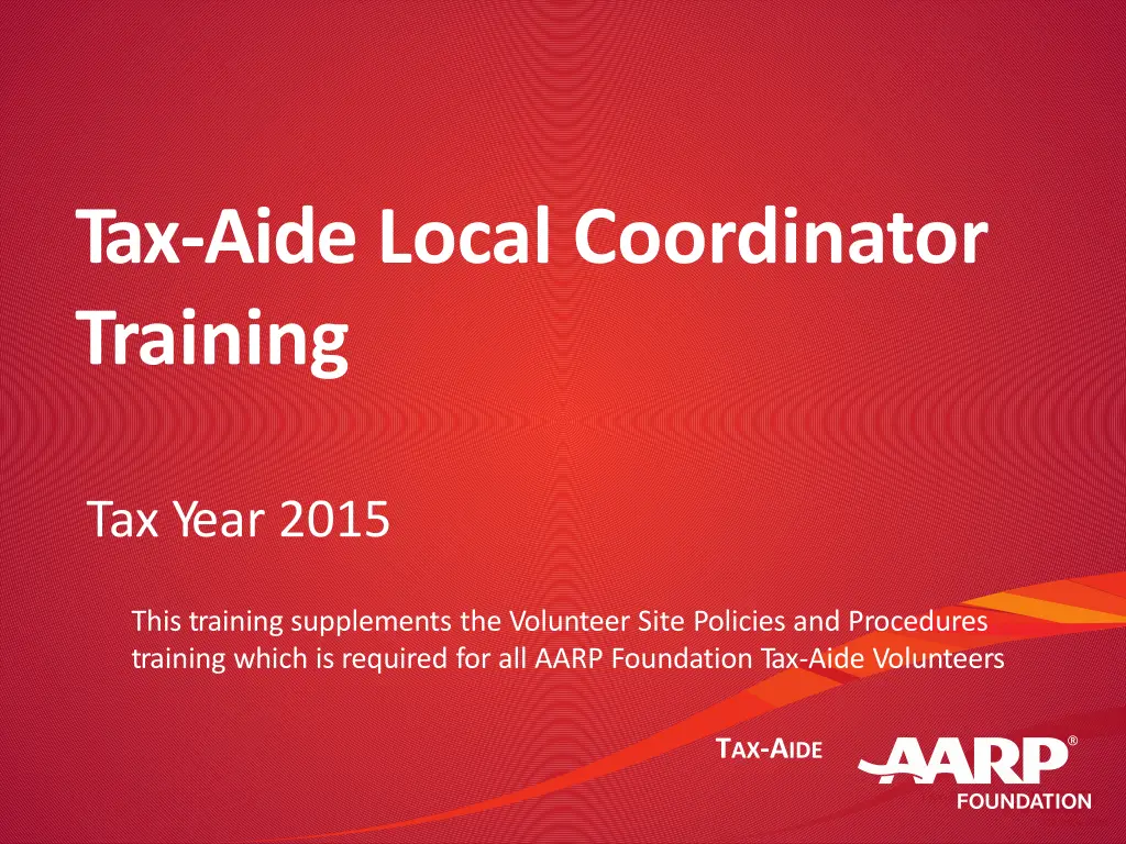 tax aide local coordinator training n.w