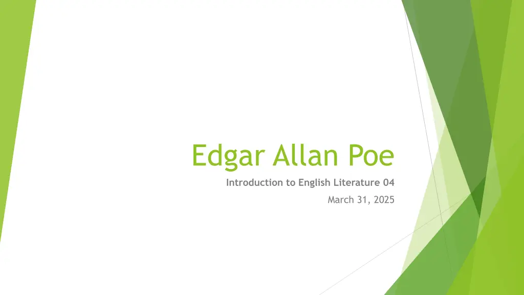 edgar allan poe introduction to english n.w
