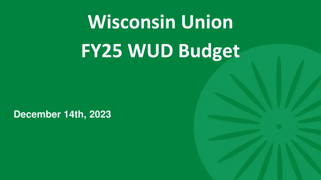 wisconsin union fy25 wud budget n.w