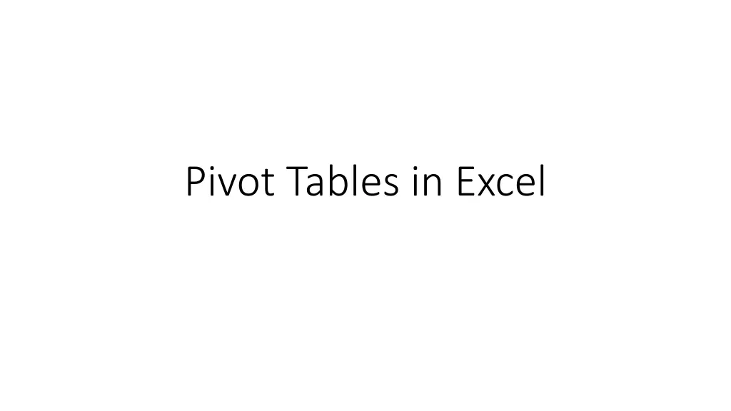 pivot tables in excel n.w