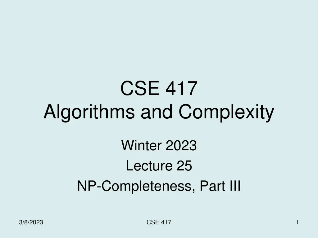 cse 417 n.w