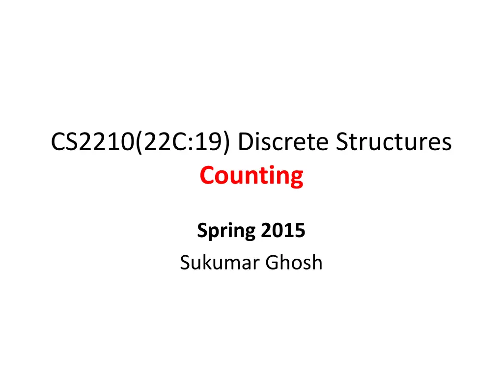 cs2210 22c 19 discrete structures counting n.w