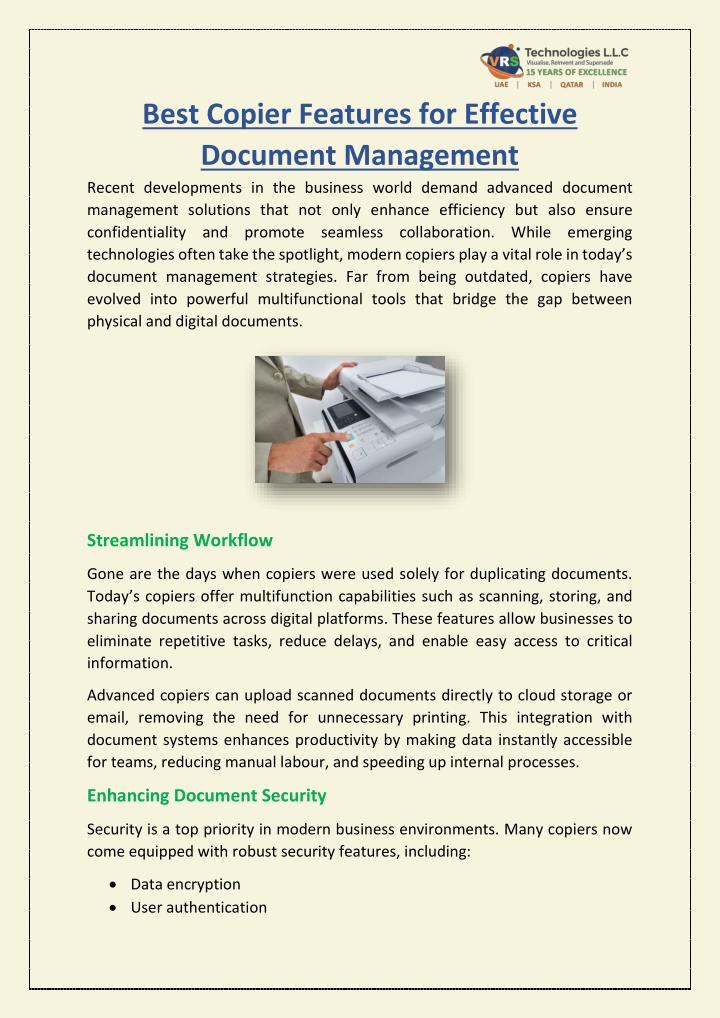 best copier features for effective document n.w