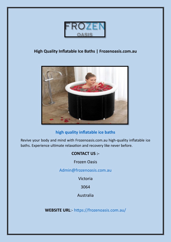 high quality inflatable ice baths frozenoasis n.w