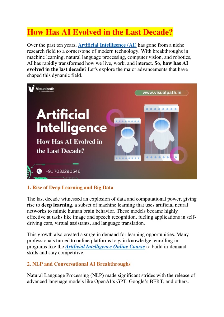 how has ai evolved in the last decade n.w