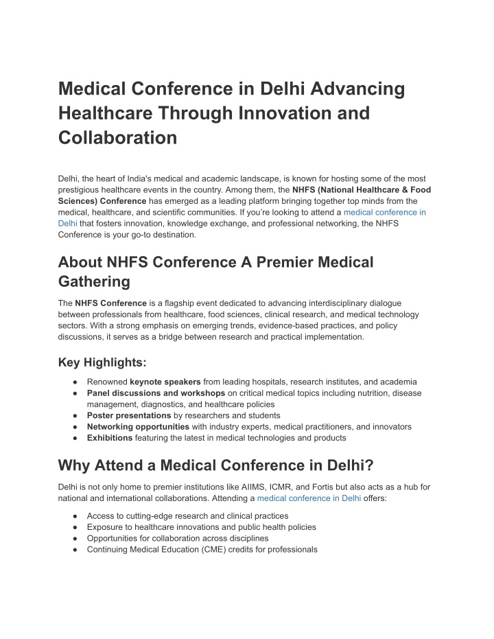 medical conference in delhi advancing healthcare n.w