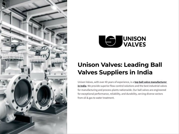 unison valves leading ball valves suppliers n.w