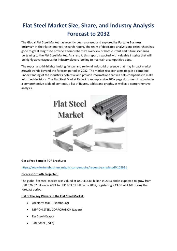 flat steel market size share and industry n.w