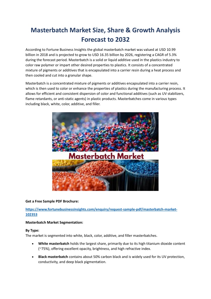 masterbatch market size share growth analysis n.w
