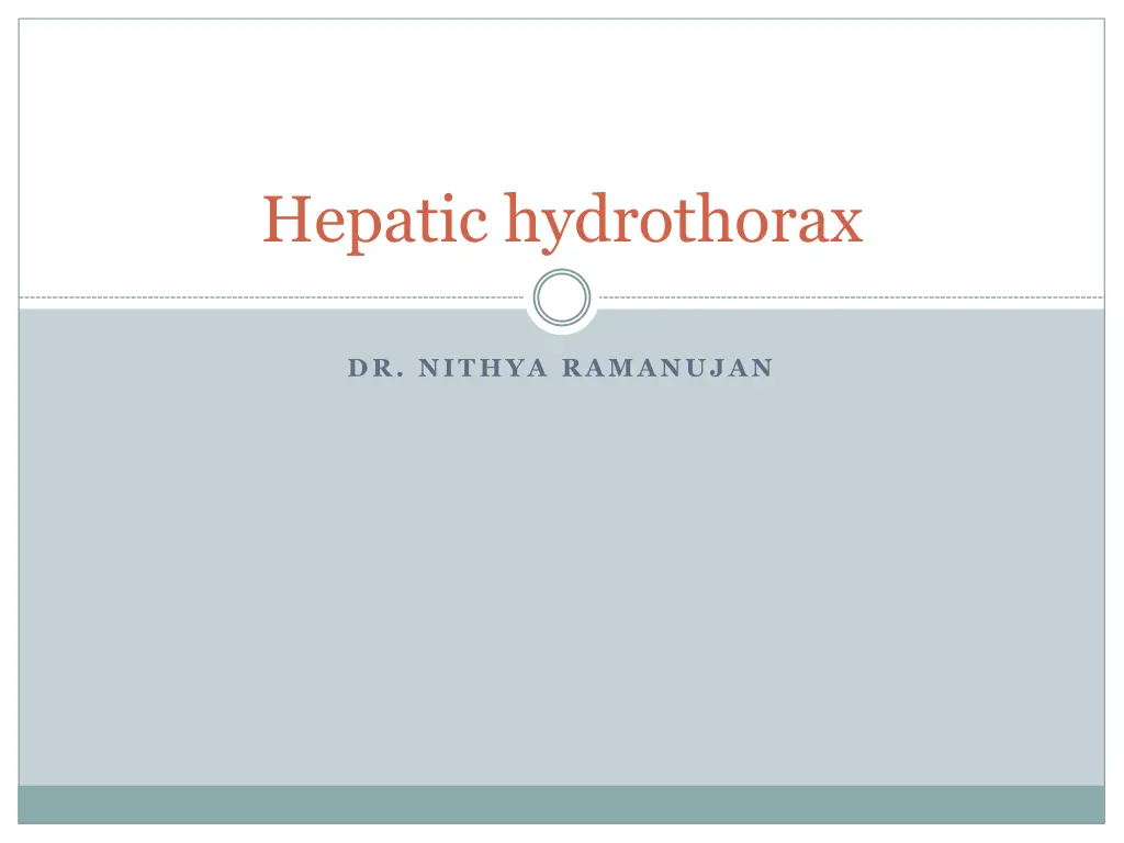 hepatic hydrothorax n.w