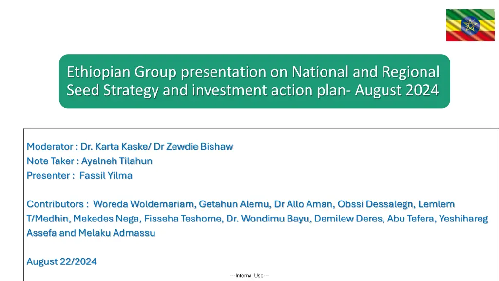 ethiopian group presentation on national n.w