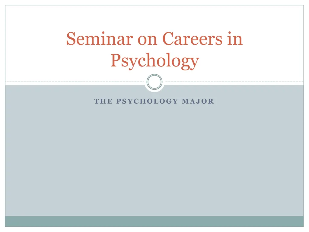 seminar on careers in psychology n.w