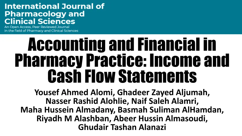 accounting and financial in pharmacy practice n.w