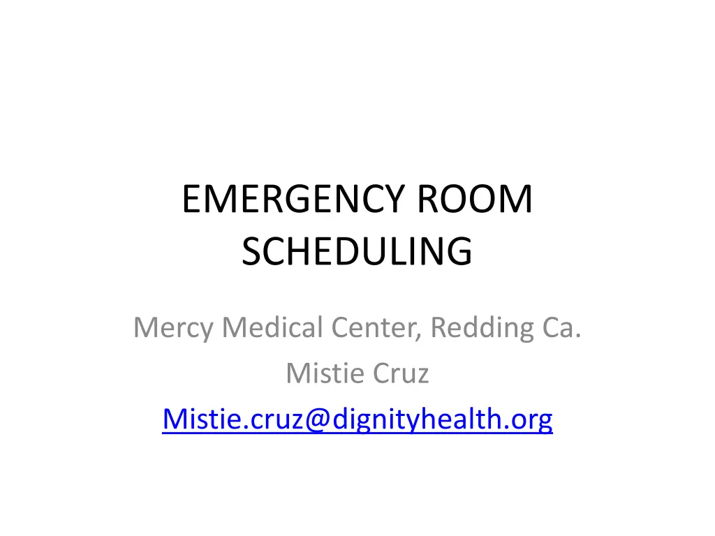 emergency room scheduling n.w