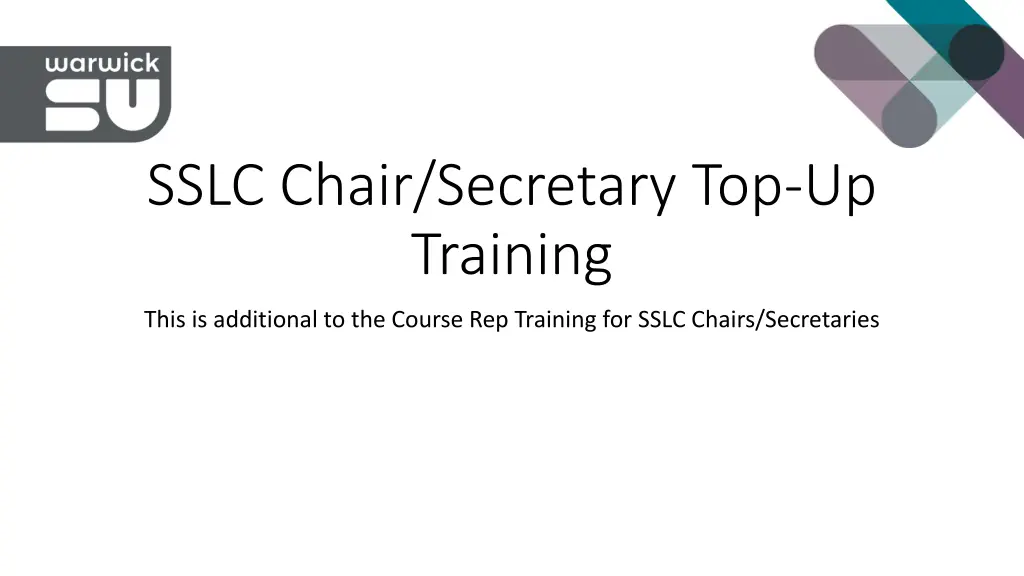 sslc chair secretary top up training n.w