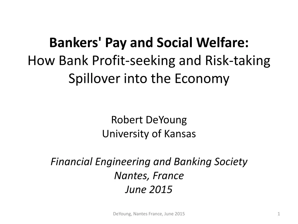 bankers pay and social welfare how bank profit n.w