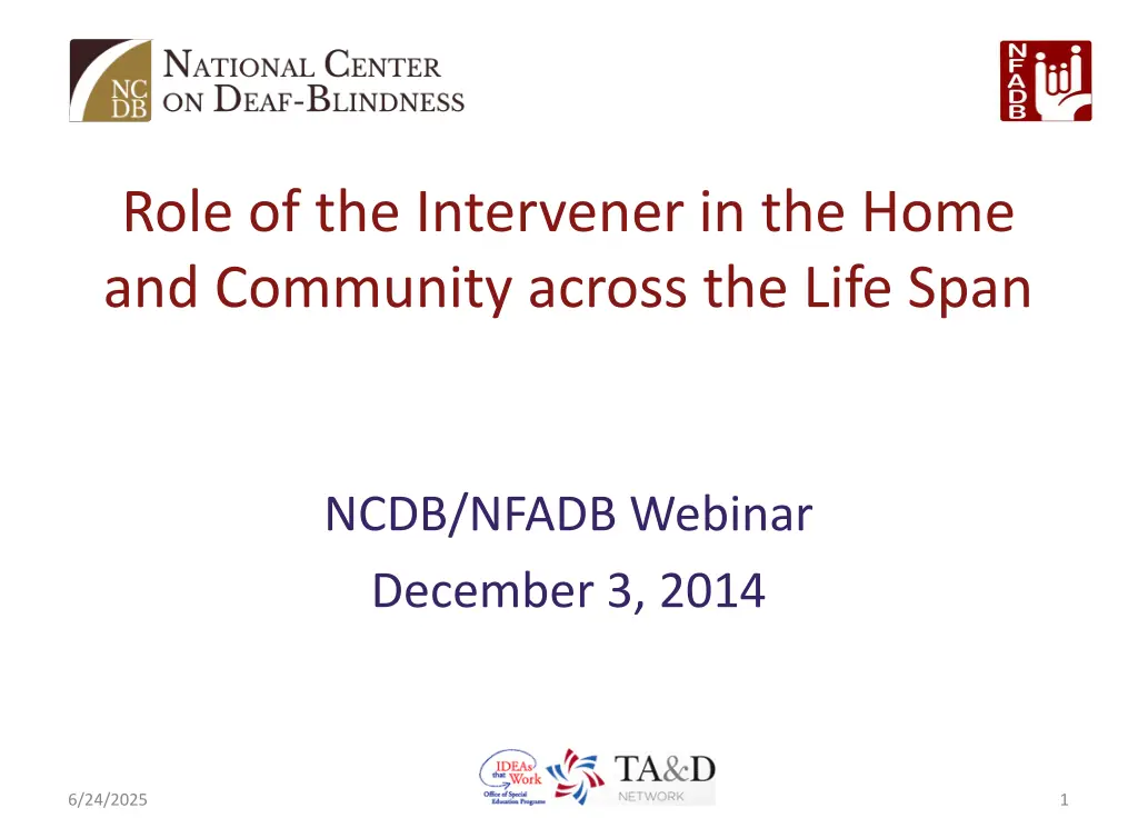 role of the intervener in the home and community n.w