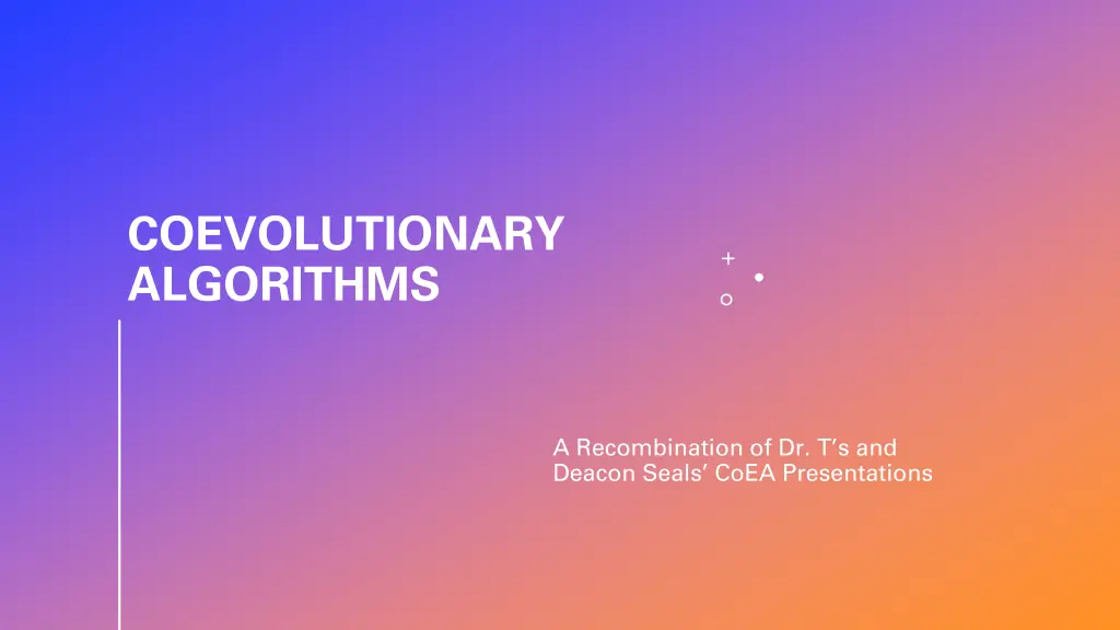 coevolutionary algorithms n.w