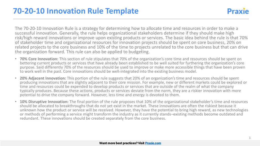 70 20 10 innovation rule template n.w