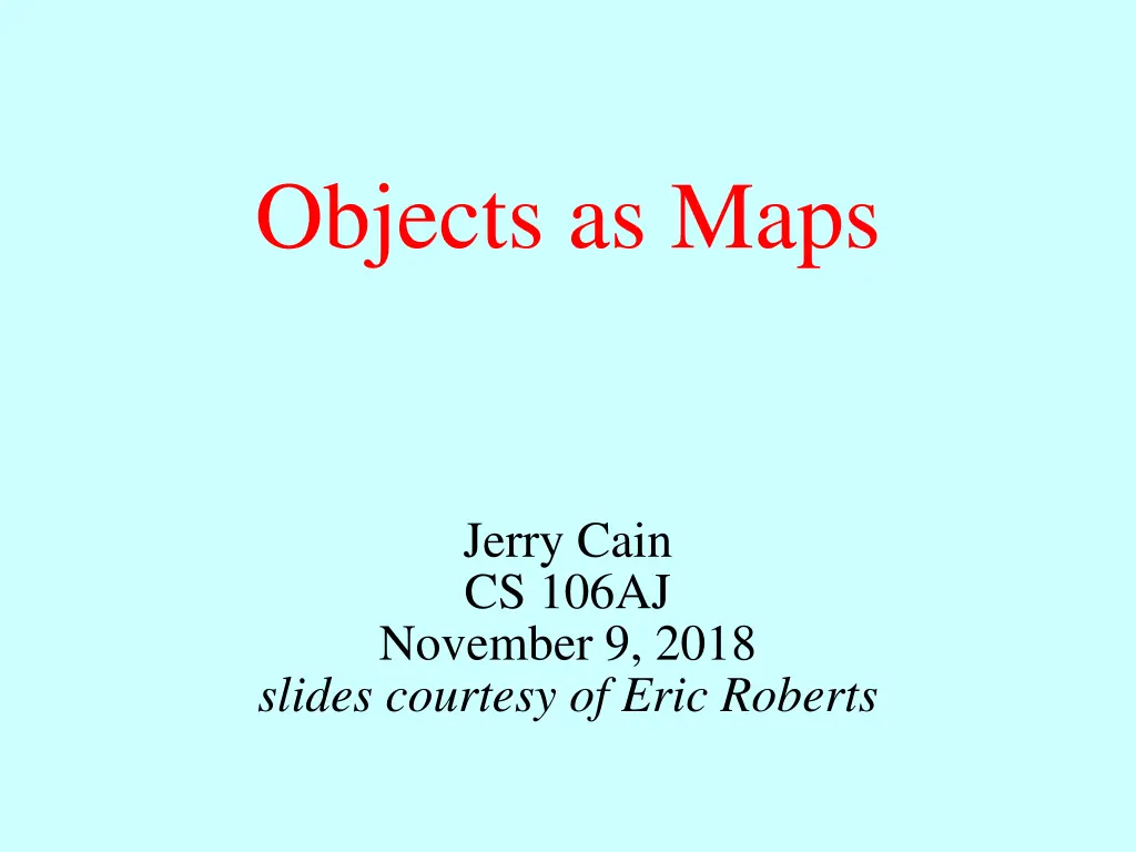 objects as maps n.w