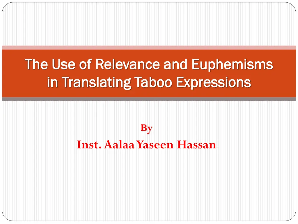 the use of relevance and euphemisms n.w