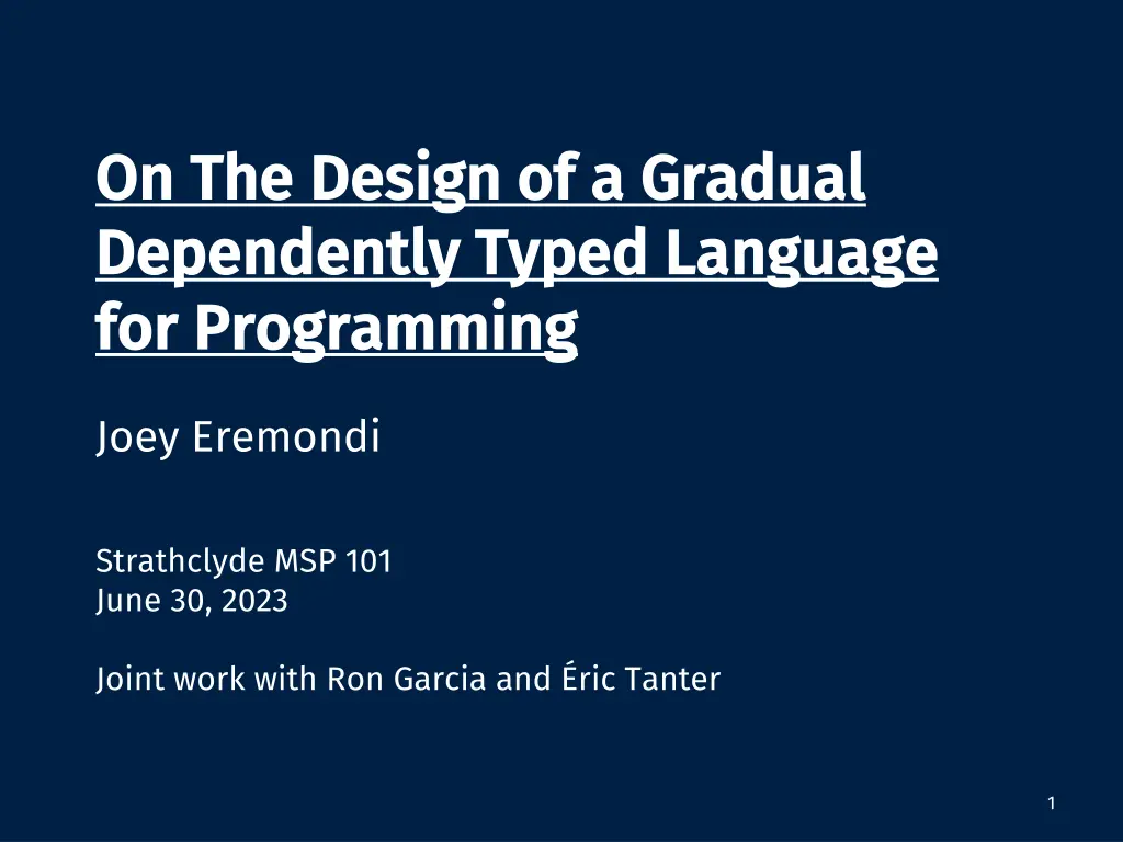 on the design of a gradual on the design n.w